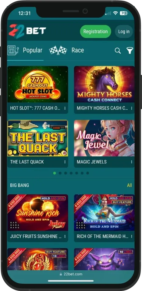22Bet App Móvil para iOS y Android